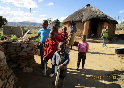 Children in Lesotho excited to see the EMCAD team during homev isits