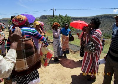 Women in Lesotho Dancing and Ululating after a Focus Group Discussion.